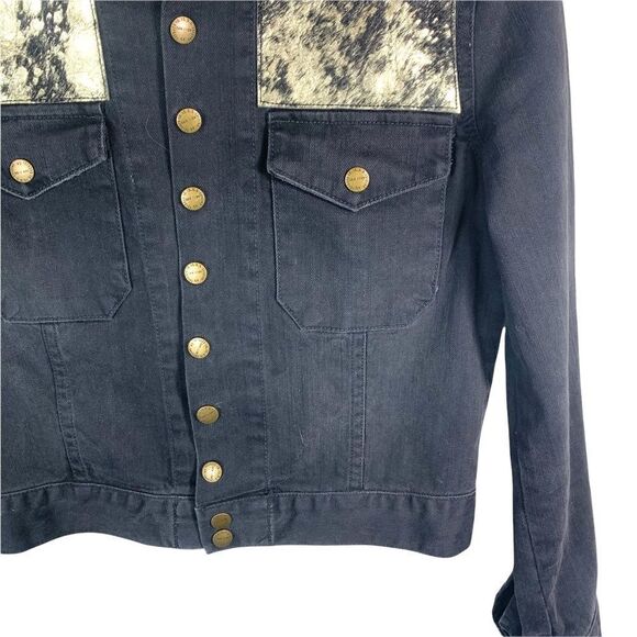 Current Elliot In Night Spotted Metallic Cowhide Jacket - Picture 5 of 9